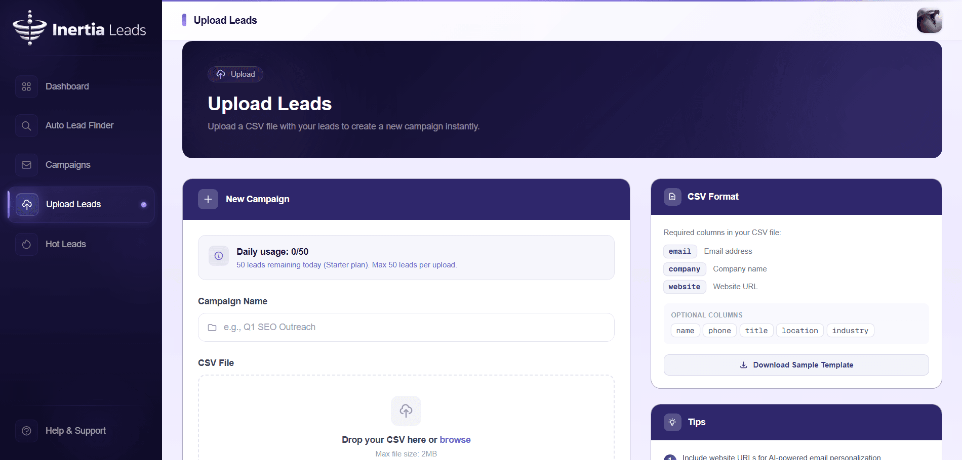 CSV Upload & Bulk Import